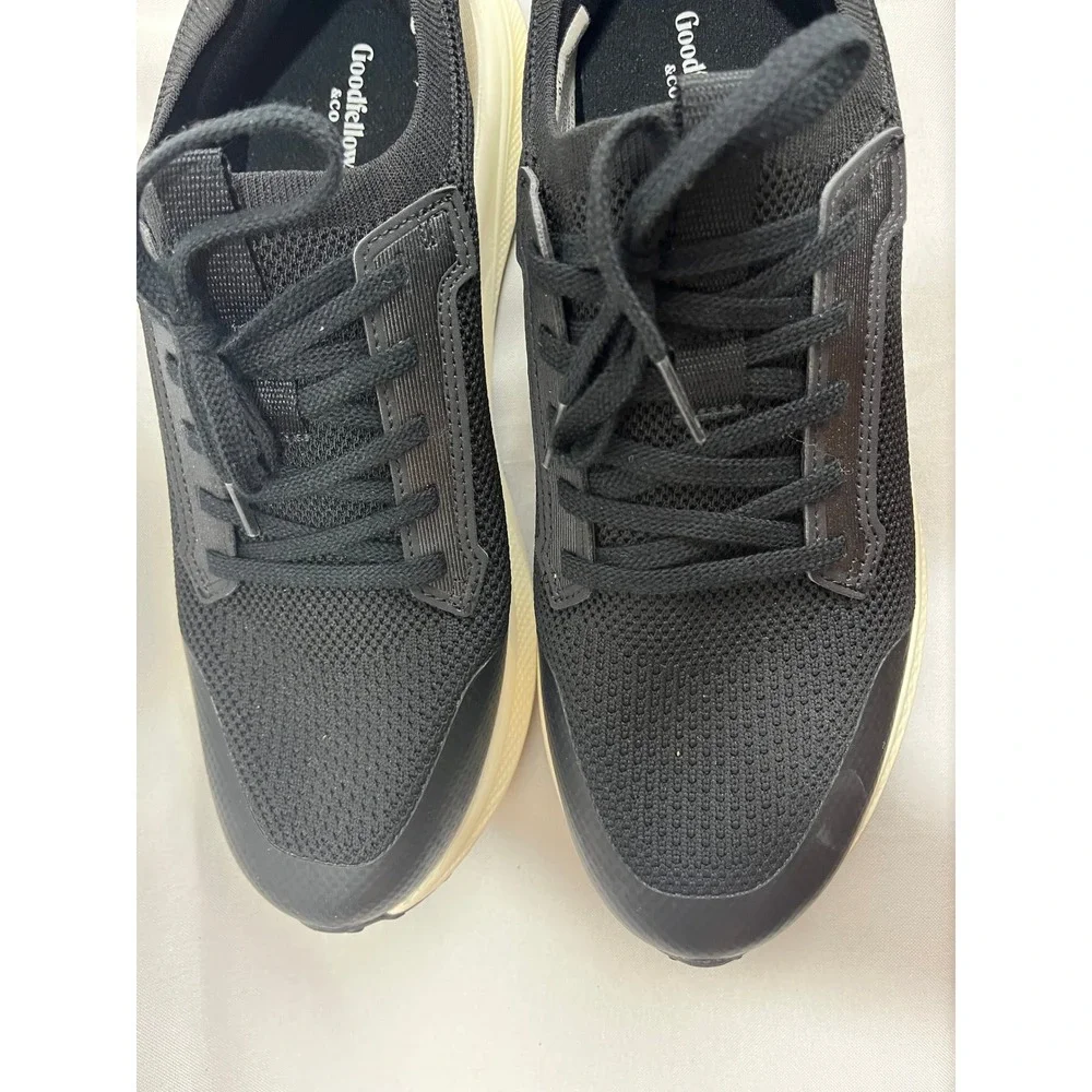 Goodfellow & Co Mens Knit Sneakers Black Cream Athletic Shoes 9.5 F00416614